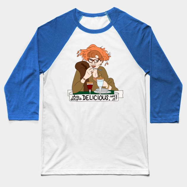 Mrs Peacock Loves The Soup Baseball T-Shirt by thecompassrose